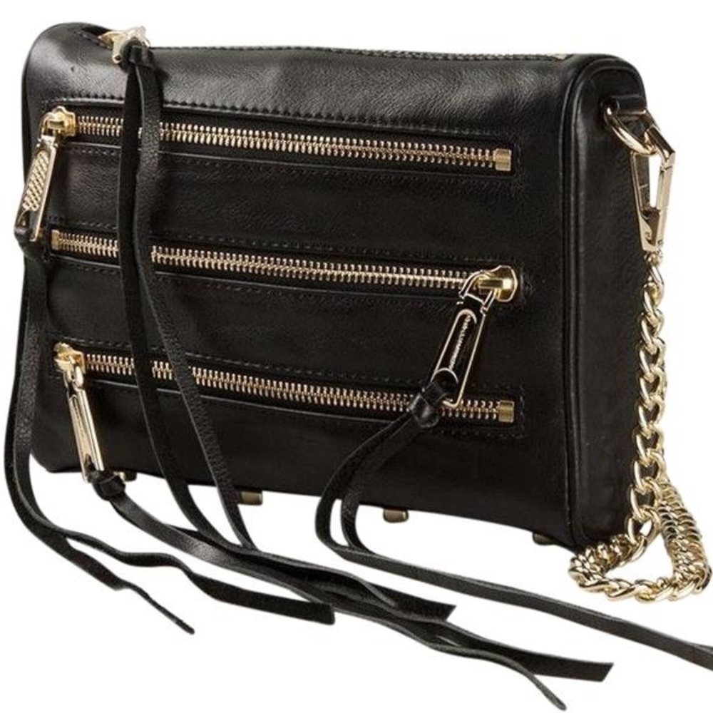 Rebecca Minkoff black and gold crossbody